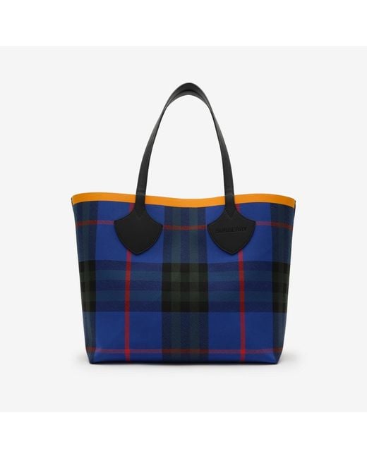 Burberry Blue Large Check Tote