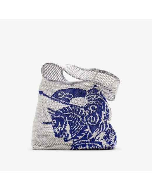 Burberry Blue Large Ekd Crochet Bag