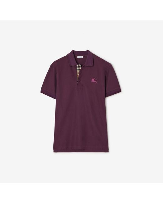 Burberry Purple Cotton Polo Shirt for men