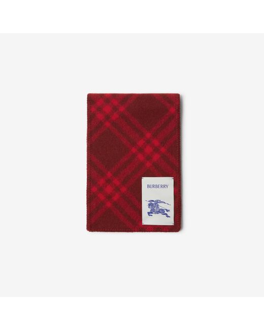 Burberry Red Check Wool Scarf