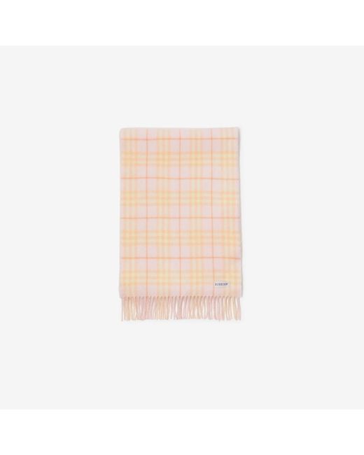 Burberry Pink Reversible Check Cashmere Scarf