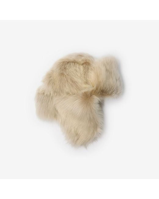 Shearling Trapper Hat Burberry pour homme en coloris Natural