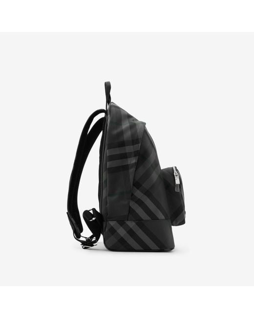 Burberry Black Grid Backpack for men