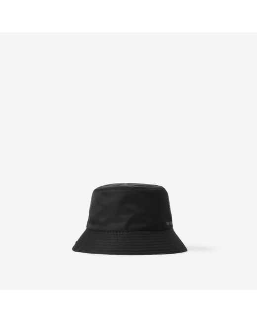 Burberry Black Nylon Reversible Bucket Hat for men