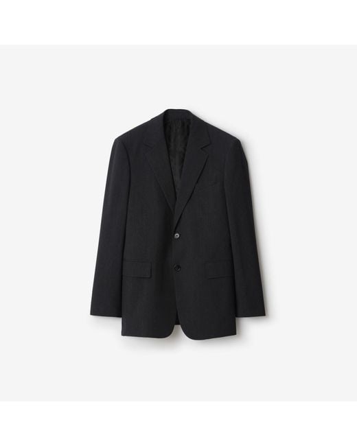 Burberry Black Wool Blend Tailored Jacket for men