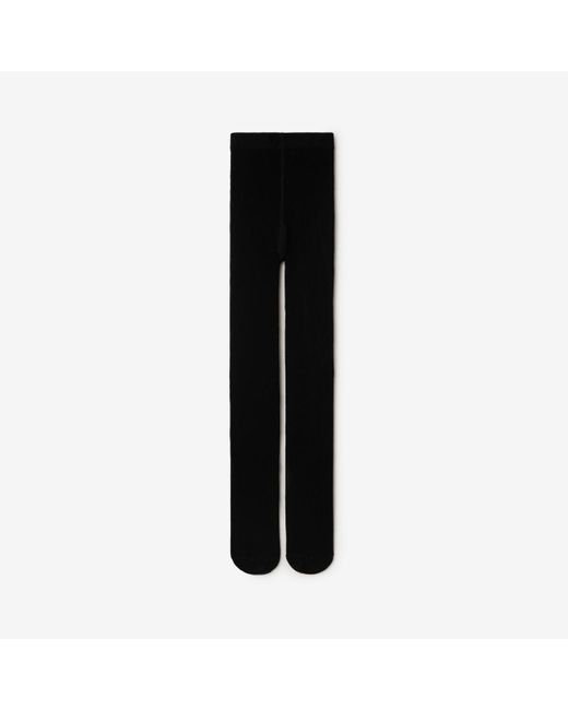 Burberry Black Ribbed Wool Blend Tights