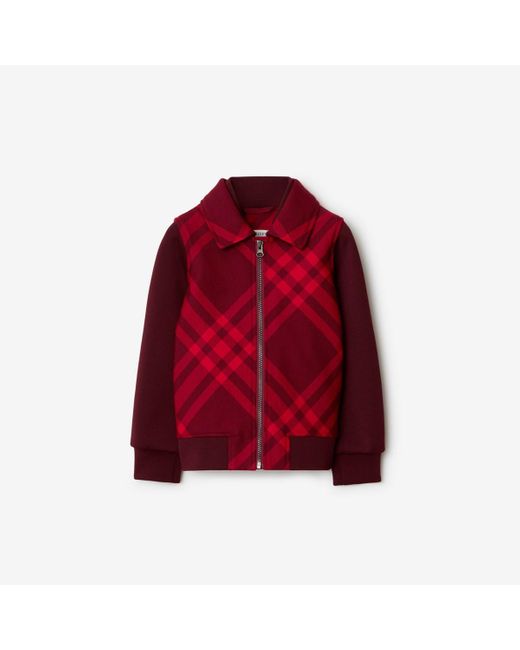 Burberry Red Check Wool Blend Jacket for men