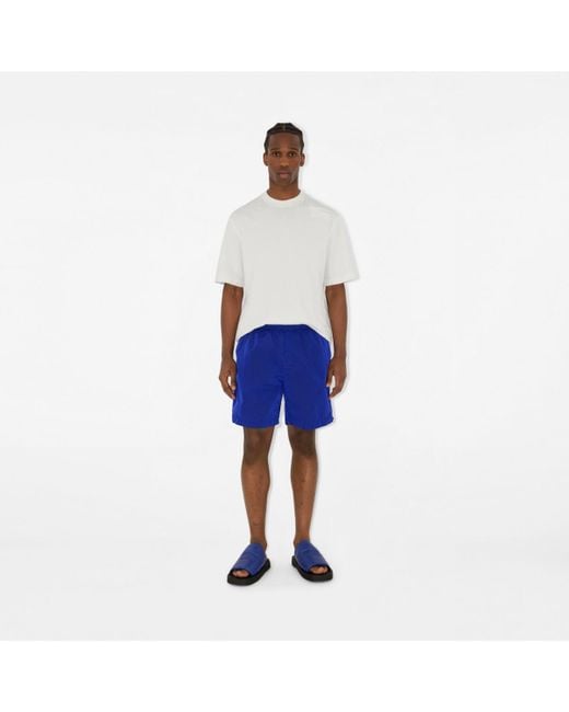 Burberry Blue Nylon Shorts for men