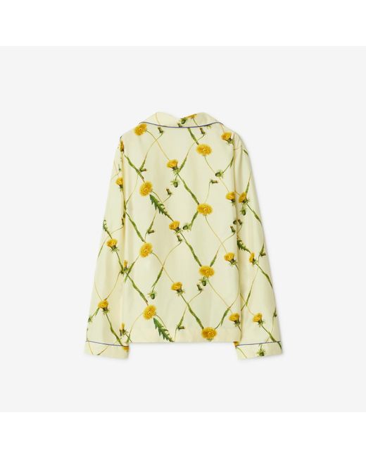 Burberry Yellow Dandelion Silk Pyjama Shirt