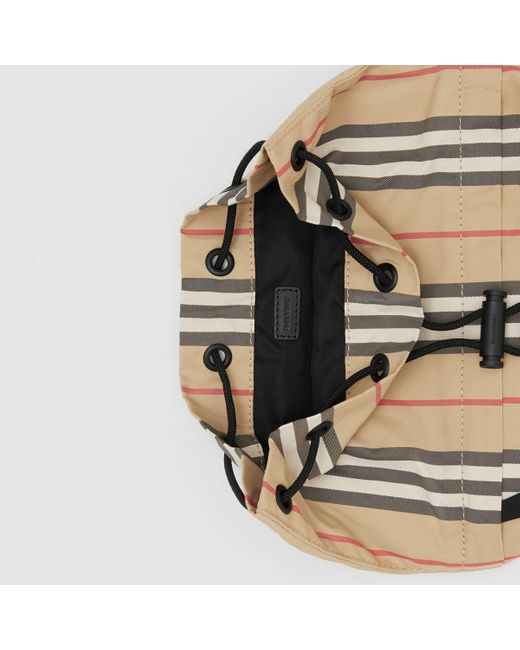 burberry logo print nylon drawcord pouch