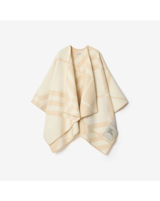 Burberry Natural Check Wool Cashmere Cape