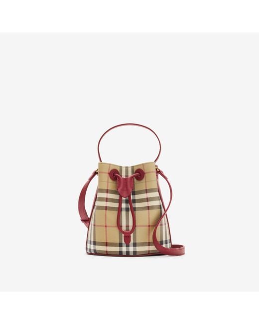 Burberry Pink Mini Check Bucket Bag