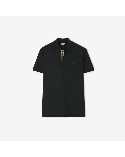 Burberry Black Cotton Polo Shirt for men
