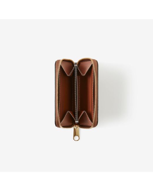 Burberry Natural Kleine Brieftasche in Check mit Reißverschluss