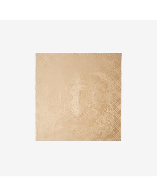 Burberry Natural Floral Crest Silk Scarf