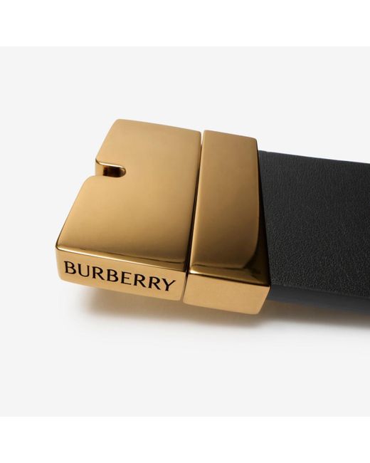 Burberry Black Reversible Leather B Cut Belt for men
