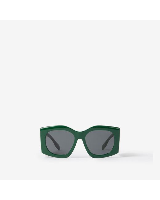 Burberry Green Oversized Geometric Frame Sunglasses