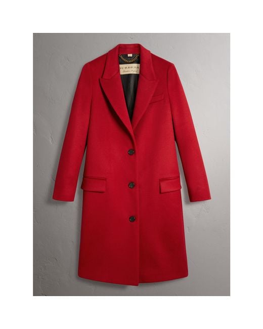 burberry red cashmere coat