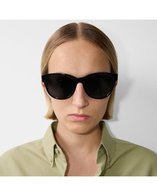 Burberry Black Check Round Sunglasses