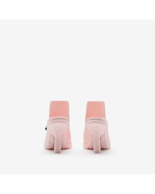 Burberry Pink Rubber Highland Mules