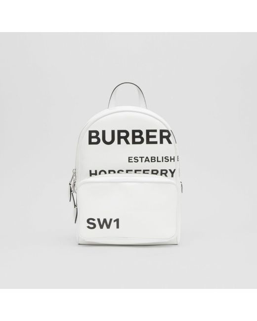 Burberry White Horseferry Print Coated Canvas Backpack
