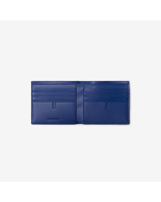 Burberry Blue Check Bifold Wallet for men