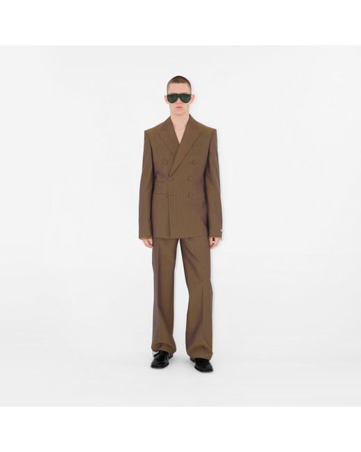 Burberry Brown Wool Tailored Trousers for men