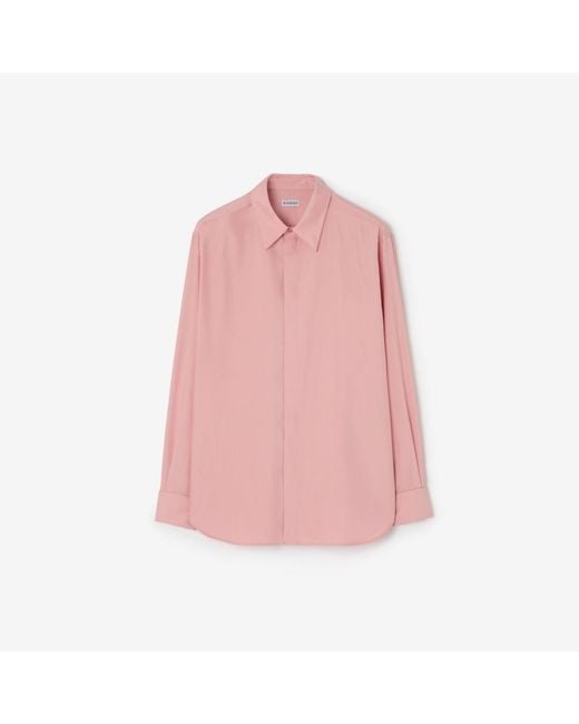Burberry Pink Relaxed Fit Silk Shirt for men