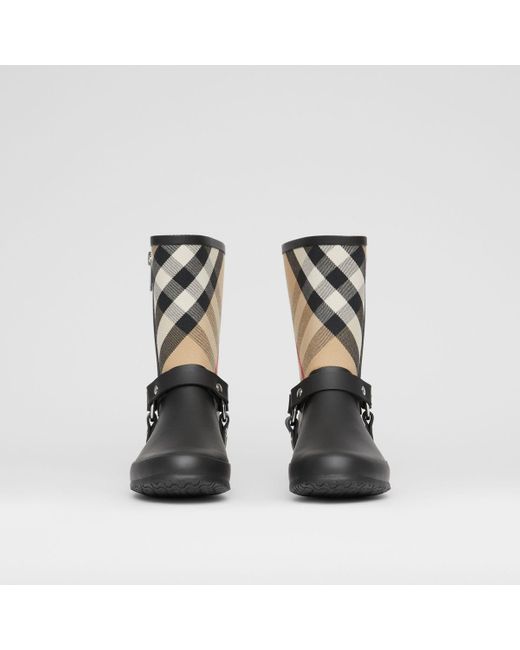 burberry check rain boots