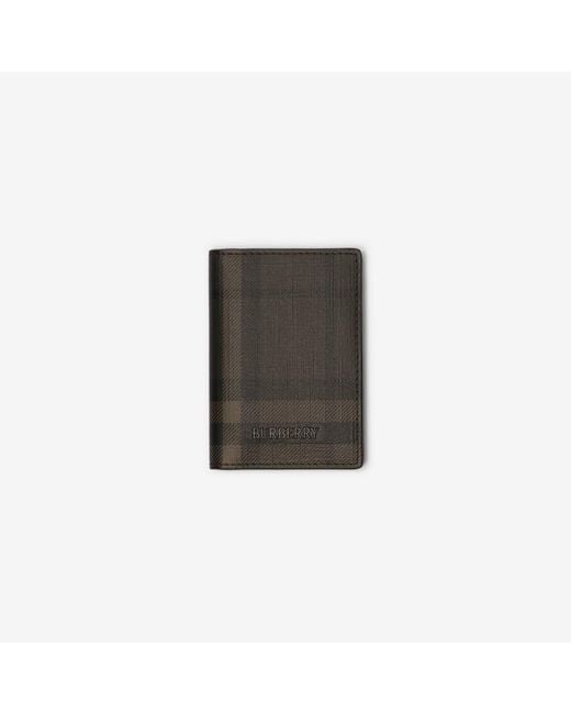 Burberry Gray City Check Folding Card Case for men