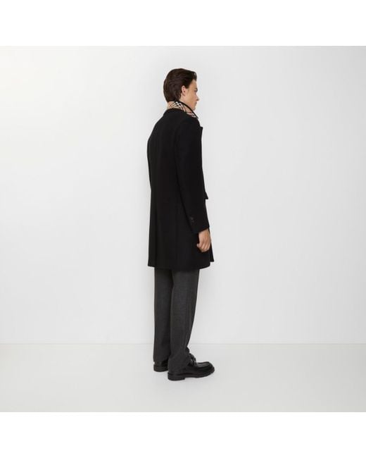Burberry Black Wool Tailored Coat for men