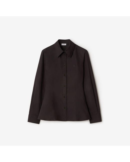 Burberry Black Slim Fit Cotton Poplin Shirt