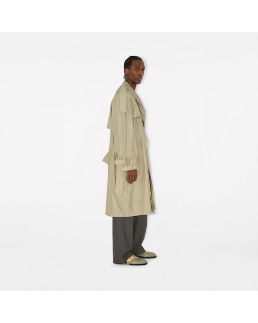 Burberry Natural Long Silk Trench Coat for men