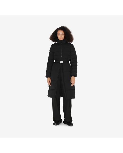 Burberry Black Belted Puffer Coat