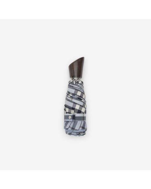 Burberry Blue Check Folding Umbrella