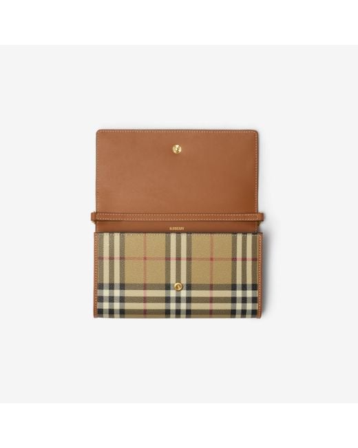 Burberry Metallic Check Chain Strap Wallet