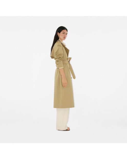 Burberry Natural Long Check Collar Castleford Trench Coat