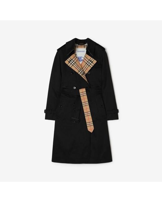 Burberry Black Long Gabardine Lakefield Trench Coat