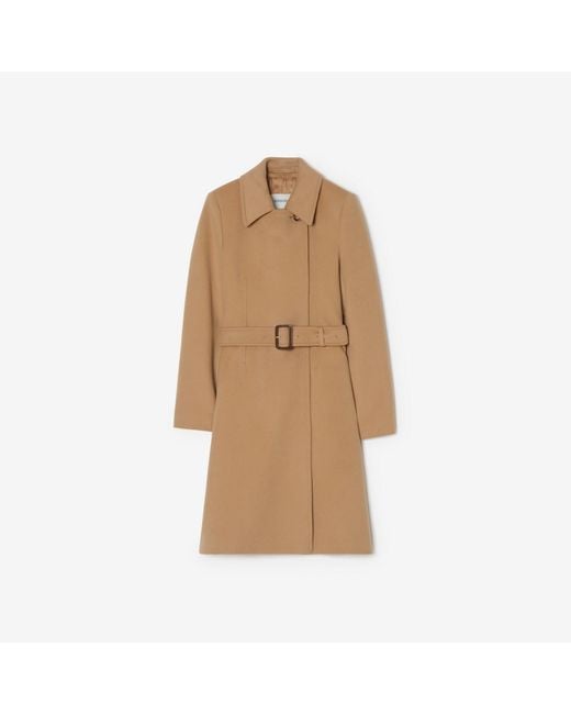 Burberry Natural Wool Cashmere Tailored Coat