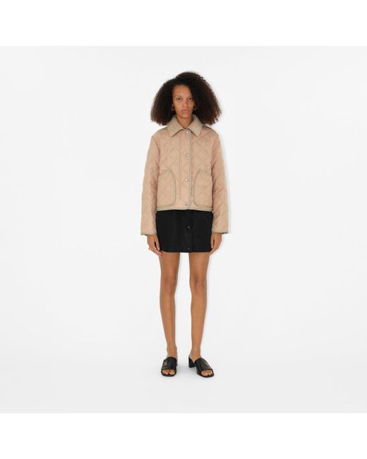 Burberry Natural Quilted Cropped Barn Jacket