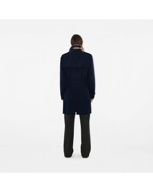 Burberry Blue Mid-length Kensington Heritage Trench Coat for men