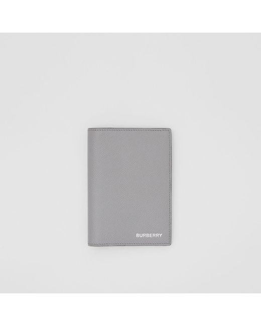 Burberry Synthetic Grainy Leather Passport Holder in Cloud Grey (Gray