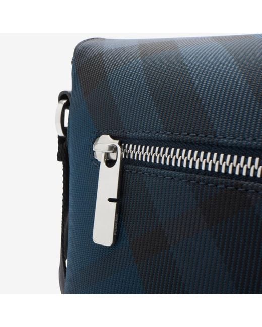 Burberry Blue Grid Messenger Bag​ for men