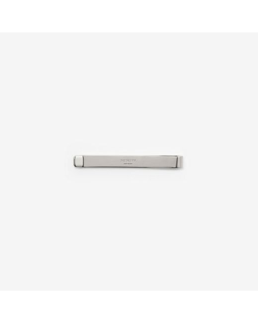 Burberry White Engraved Check Tie Bar for men
