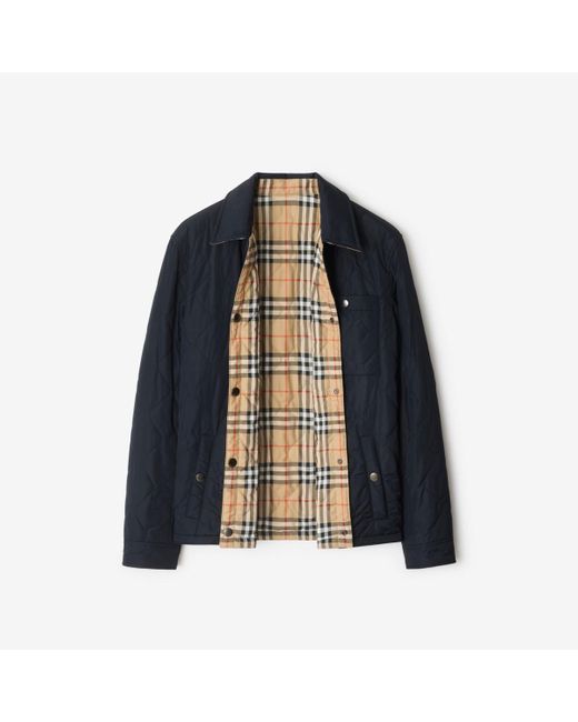 Burberry Blue Reversible Quilted Nylon Overshirt for men