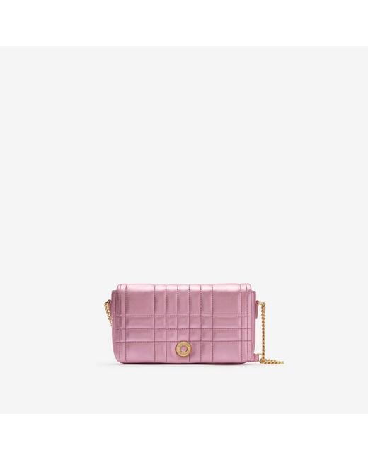 Burberry Pink Small Quilted Leather Crossbody Bag