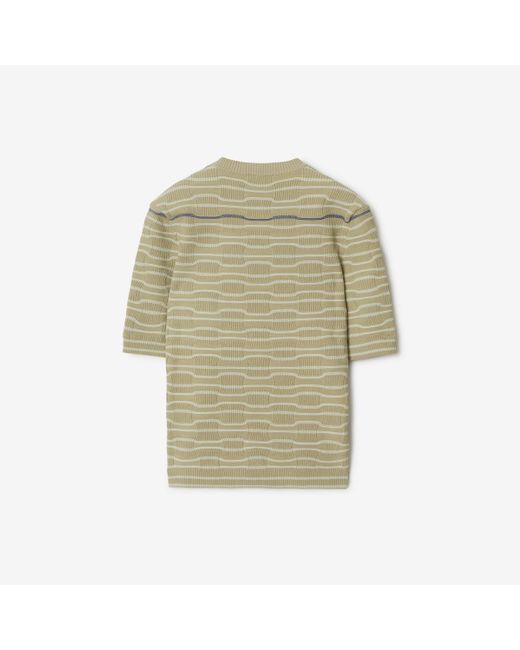 Burberry Natural Striped Cotton Blend Top