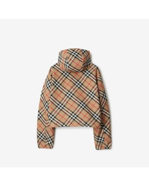 Burberry Brown Cropped Reversible Check Jacket