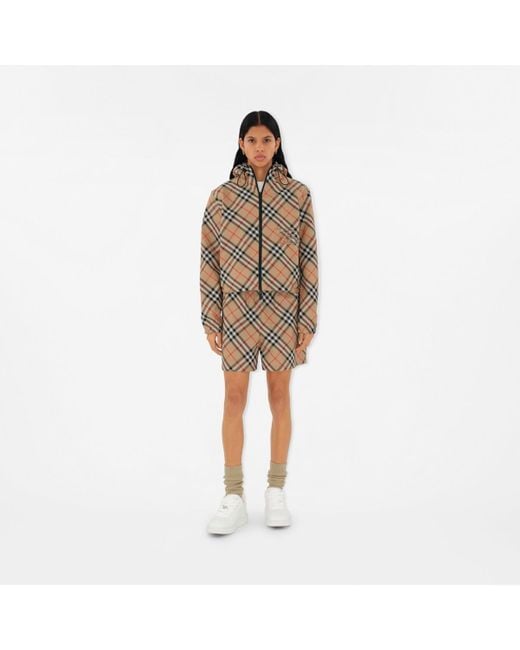 Burberry Brown Cropped Reversible Check Jacket