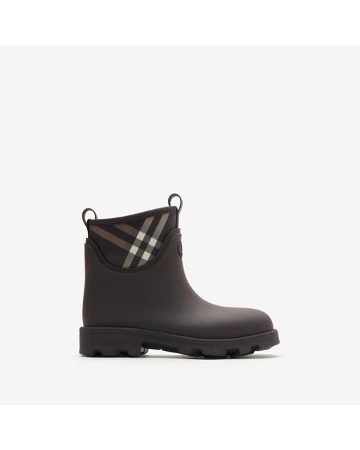Burberry Black Rubber Marsh Stamp Low Boots